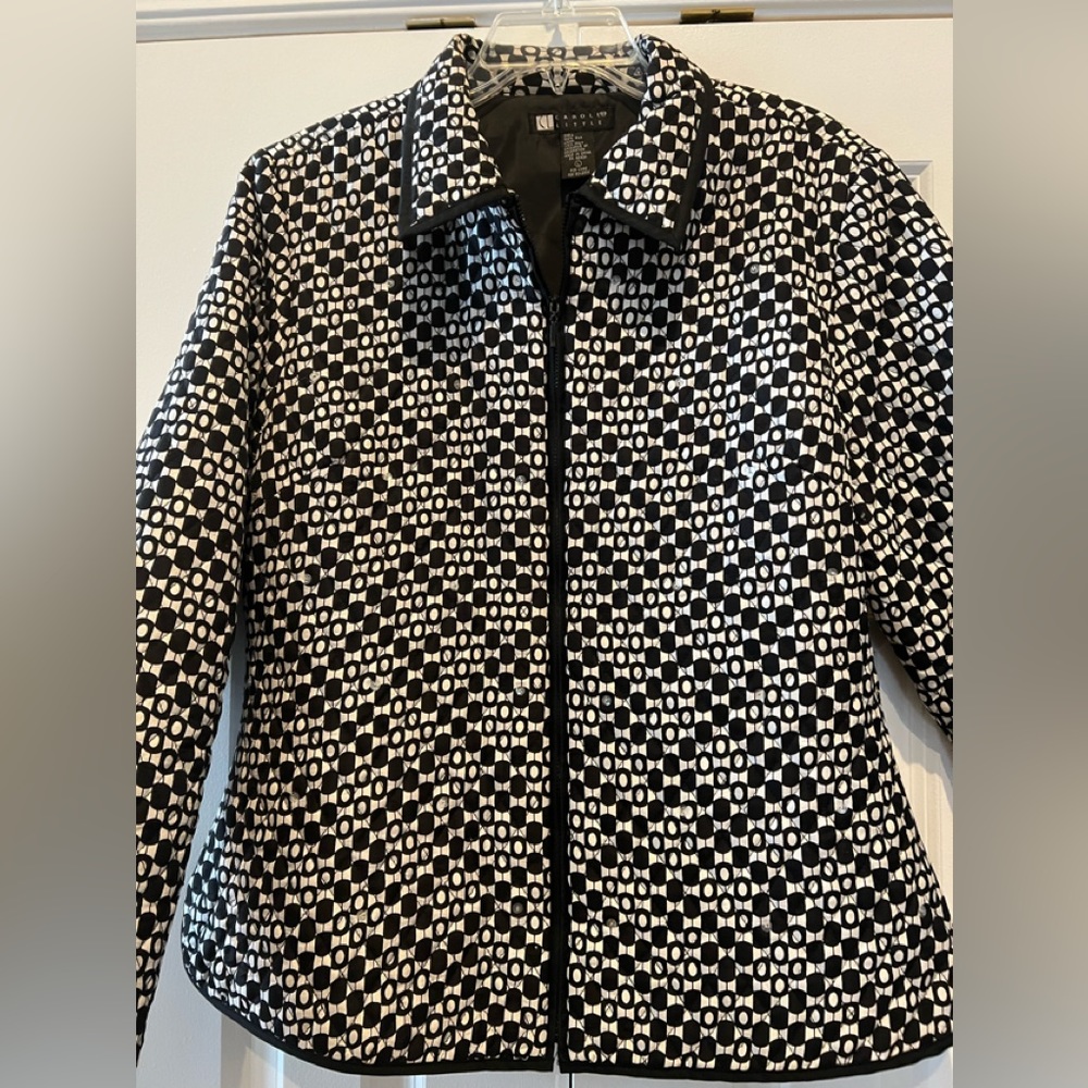 Carole Little Black and White Print Jacket